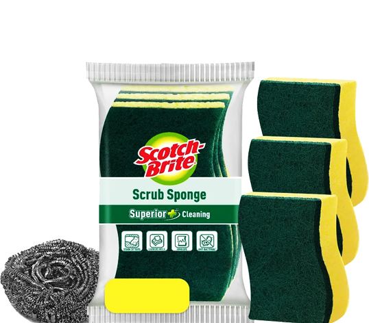 Scrubber, Scotch-Brite, Sponge & Pad